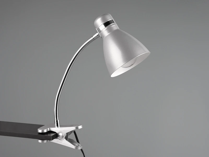 Reality Leuchten Klemmleuchte HARVEY Flexibel, Chrom & Metallschirm Titan, 36cm 4 Reality Leuchten Klemmleuchte HARVEY Flexibel, Chrom & Metallschirm Titan, 36cm – Bild 4