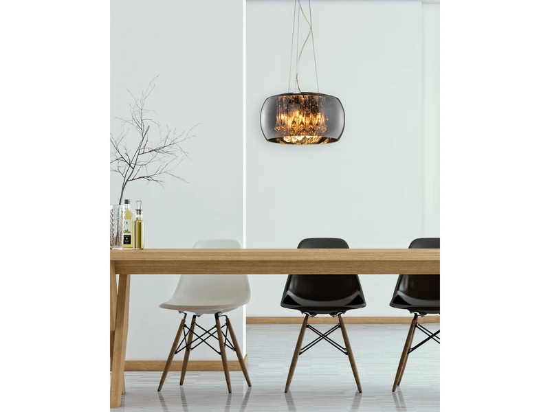 Trio Leuchten Kristall Pendelleuchte VAPORE Glas Chrom Verspiegelt & Rauchglas Optik Ø 40cm 6 Trio Leuchten Kristall Pendelleuchte VAPORE Glas Chrom Verspiegelt & Rauchglas Optik Ø 40cm – Bild 6