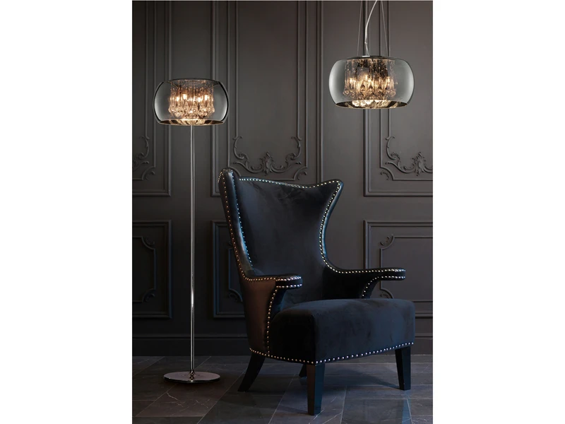 Trio Leuchten Kristall Pendelleuchte VAPORE Glas Chrom Verspiegelt & Rauchglas Optik Ø 40cm 8 Trio Leuchten Kristall Pendelleuchte VAPORE Glas Chrom Verspiegelt & Rauchglas Optik Ø 40cm – Bild 8