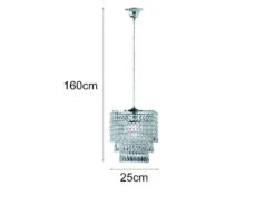 Reality Leuchten Kronleuchter ORIENT Chrom Mit Kristall Behang Aus Acryl, Ø25cm -Lamp Geschaft kronleuchter orient chrom mit kristall behang aus 1 3