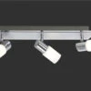 Trio Leuchten LED-Balken, 3 X 4,5W Osram-LED, Silber Chrom, Glas Weiss Gewischt