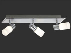 Trio Leuchten LED-Balken, 3 X 4,5W Osram-LED, Silber Chrom, Glas Weiss Gewischt