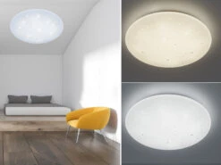 Reality Leuchten LED Deckenleuchte ACHAT Dimmbar Sternenhimmel & Fernbedienung Ø60cm