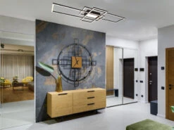 MeineWunschleuchte LED Deckenleuchte CANTA Groß Flach In 3 Stufen Dimmbar, Anthrazit -Lamp Geschaft led deckenleuchte canta gross flach in 3 stufen di 4