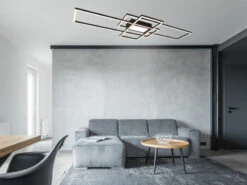 MeineWunschleuchte LED Deckenleuchte CANTA Groß Flach In 3 Stufen Dimmbar, Anthrazit -Lamp Geschaft led deckenleuchte canta gross flach in 3 stufen di 5