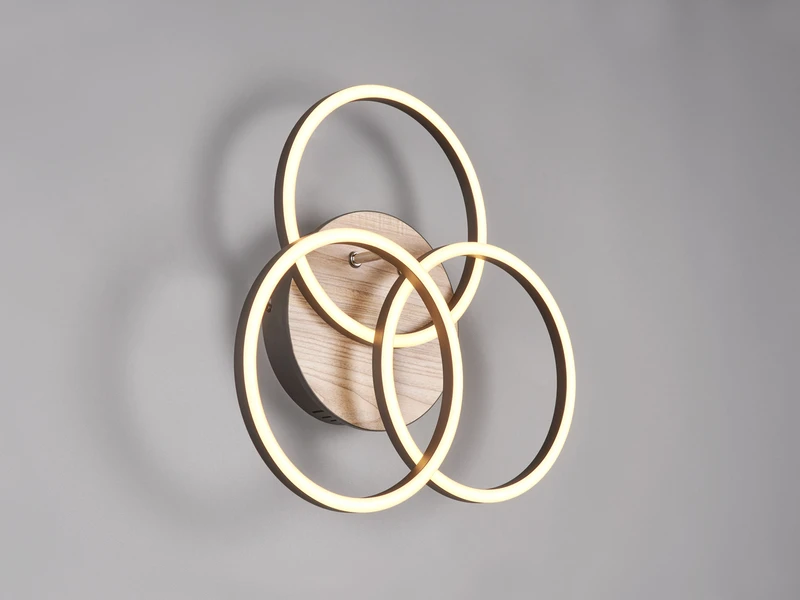 Reality Leuchten LED Deckenleuchte CIRCLE Holzoptik 3 Ringe Verstellbar, Nachtlicht Ø43cm 6 Reality Leuchten LED Deckenleuchte CIRCLE Holzoptik 3 Ringe Verstellbar, Nachtlicht Ø43cm – Bild 6