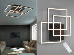 Reality Leuchten LED Deckenleuchte MOBILE Schwarz Dimmbar, Nachtlicht, Lichtfarbe Einstellbar