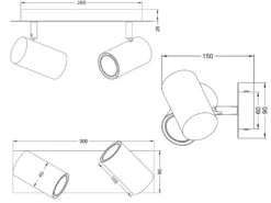 MeineWunschleuchte LED Deckenstrahler In Schwarz-Gold 2-flammig Spots Schwenkbar -Lamp Geschaft led deckenstrahler in schwarz gold 2 flammig spots 6