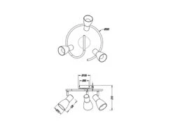 Reality Leuchten LED Deckenstrahler VISTO 3 Flammig Silber, Glas Alabaster, Rondell Ø 30cm -Lamp Geschaft led deckenstrahler visto 3 flammig silber glas ala 4
