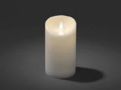 Konstsmide LED Echtwachskerze Mit 3D Flamme & Timer, Ø 10cm, Höhe 18cm, Batteriebetrieb -Lamp Geschaft led echtwachskerze mit 3d flamme timer 10cm hoehe 1 2