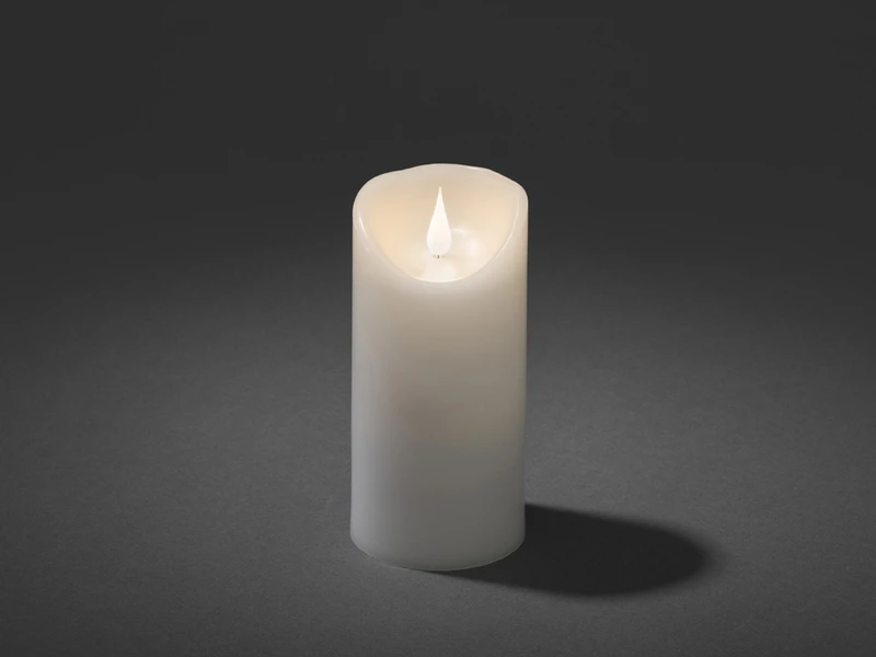 Konstsmide LED Echtwachskerze Mit Flamme & Timer, Ø 7,5cm, Höhe 15,5cm, Batteriebetrieb 3 Konstsmide LED Echtwachskerze Mit Flamme & Timer, Ø 7,5cm, Höhe 15,5cm, Batteriebetrieb – Bild 3