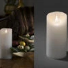 Konstsmide LED Echtwachskerze Mit Flamme & Timer, Ø 7,5cm, Höhe 17,5cm, Batteriebetrieb