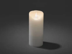 Konstsmide LED Echtwachskerze Mit Flamme & Timer, Ø 7,5cm, Höhe 17,5cm, Batteriebetrieb -Lamp Geschaft led echtwachskerze mit flamme timer 75cm hoehe 175 2