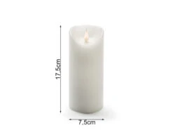 Konstsmide LED Echtwachskerze Mit Flamme & Timer, Ø 7,5cm, Höhe 17,5cm, Batteriebetrieb -Lamp Geschaft led echtwachskerze mit flamme timer 75cm hoehe 175 4