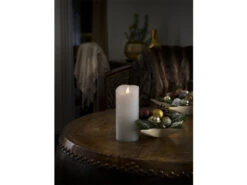 Konstsmide LED Echtwachskerze Mit Flamme & Timer, Ø 7,5cm, Höhe 17,5cm, Batteriebetrieb -Lamp Geschaft led echtwachskerze mit flamme timer 75cm hoehe 175 5