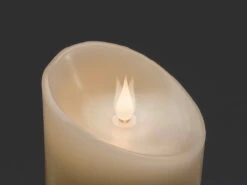 Konstsmide LED Echtwachskerze Mit Flamme & Timer, Ø 7,5cm, Höhe 20,5cm, Batteriebetrieb -Lamp Geschaft led echtwachskerze mit flamme timer 75cm hoehe 205 3