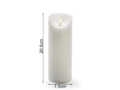 Konstsmide LED Echtwachskerze Mit Flamme & Timer, Ø 7,5cm, Höhe 20,5cm, Batteriebetrieb -Lamp Geschaft led echtwachskerze mit flamme timer 75cm hoehe 205 4