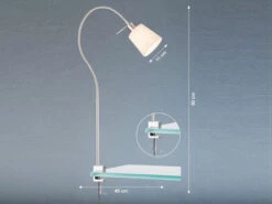 MeineWunschleuchte LED Klemmlampe Mit Leinen Lampenschirm Beige & Schwanenhals -Lamp Geschaft led klemmlampe mit leinen lampenschirm beige schwa 2