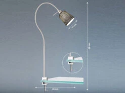 MeineWunschleuchte LED Klemmlampe Mit Leinen Lampenschirm Grau & Schwanenhals 5 MeineWunschleuchte LED Klemmlampe Mit Leinen Lampenschirm Grau & Schwanenhals -Lamp Geschaft led klemmlampe mit leinen lampenschirm grau schwan 2