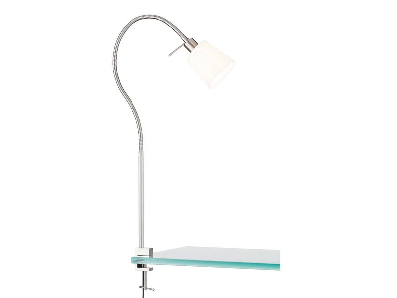 MeineWunschleuchte LED Klemmlampe Mit Leinen Lampenschirm Weiß & Schwanenhals 2 MeineWunschleuchte LED Klemmlampe Mit Leinen Lampenschirm Weiß & Schwanenhals – Bild 2