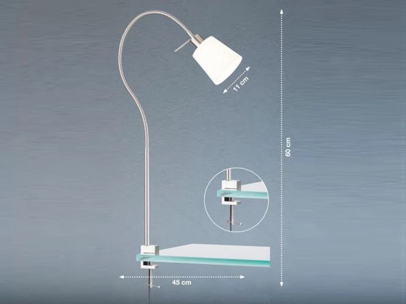 MeineWunschleuchte LED Klemmlampe Mit Leinen Lampenschirm Weiß & Schwanenhals 3 MeineWunschleuchte LED Klemmlampe Mit Leinen Lampenschirm Weiß & Schwanenhals – Bild 3