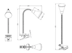 Reality Leuchten LED Klemmleuchte ARRAS 1 Flammig Kunststoff Schwanenhalslampe In Silber -Lamp Geschaft led klemmleuchte arras 1 flammig kunststoff schwan 10