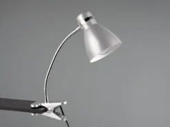 MeineWunschleuchte LED Klemmleuchte Flexibel, Chrom & Metallschirm Titan, 36cm -Lamp Geschaft led klemmleuchte flexibel chrom metallschirm titan 3