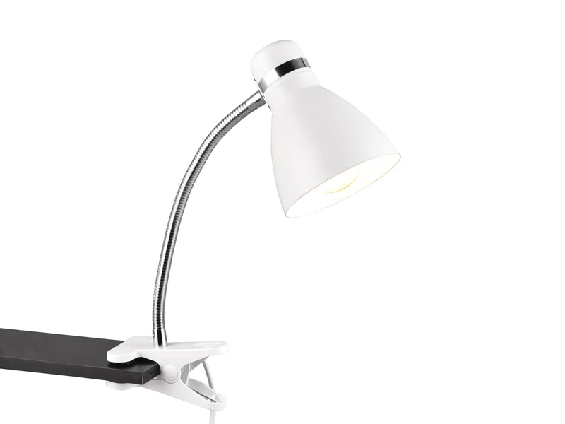 MeineWunschleuchte LED Klemmleuchte Flexibel, Chrom & Metallschirm Weiß, 36cm 2 MeineWunschleuchte LED Klemmleuchte Flexibel, Chrom & Metallschirm Weiß, 36cm – Bild 2