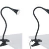 Reality Leuchten LED Klemmleuchten 2er SET 1 Flammig Schwanenhalslampe In Schwarz