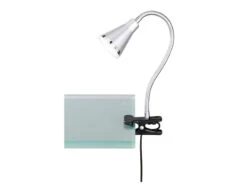 Reality Leuchten LED Klemmleuchten 2er SET 1 Flammige Kunststoff Schwanenhalslampe In Silber -Lamp Geschaft led klemmleuchten 2er set 1 flammige kunststoff sc 2
