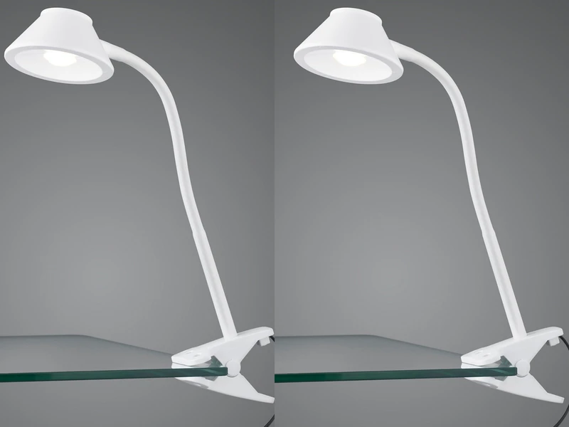 MeineWunschleuchte LED Klemmleuchten 2er Set Flexibel, Kunststoff Weiß, 26cm Hoch 1 MeineWunschleuchte LED Klemmleuchten 2er Set Flexibel, Kunststoff Weiß, 26cm Hoch