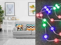 Globo LED Lichterkette Mit 30 LED Kugeln In Rot Grün Blau, Länge 5m, Mit Schalter