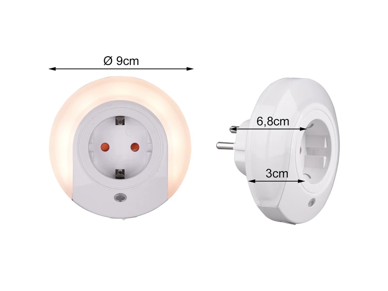 Reality Leuchten LED Nachtlicht BAILEY Plug-in Mit Steckdose & Dämmerungssensor - Ø 9cm 4 Reality Leuchten LED Nachtlicht BAILEY Plug-in Mit Steckdose & Dämmerungssensor - Ø 9cm – Bild 4
