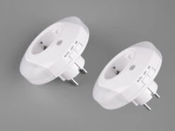 MeineWunschleuchte LED Nachtlichter 2er SET Plug-in Mit Steckdose & Dämmerungssensor - Ø 9cm