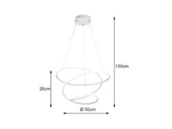 Reality Leuchten LED Pendelleuchte BOLOGNA Metall Weiß Matt 3 Stufen Dimmer Ø50cm 10 Reality Leuchten LED Pendelleuchte BOLOGNA Metall Weiß Matt 3 Stufen Dimmer Ø50cm -Lamp Geschaft led pendelleuchte bologna metall weiss matt 3 stuf 3