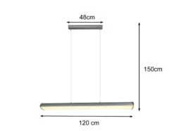 Trio Leuchten LED Pendelleuchte COVENTRY Touch Dimmer 120cm Bis 5000 Kelvin- Anthrazit -Lamp Geschaft led pendelleuchte coventry touch dimmer 120cm bis 1 2