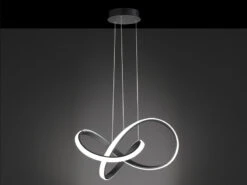 Wofi LED Pendelleuchte INDIGO In Schwarz Geschwungen, Ø 55cm