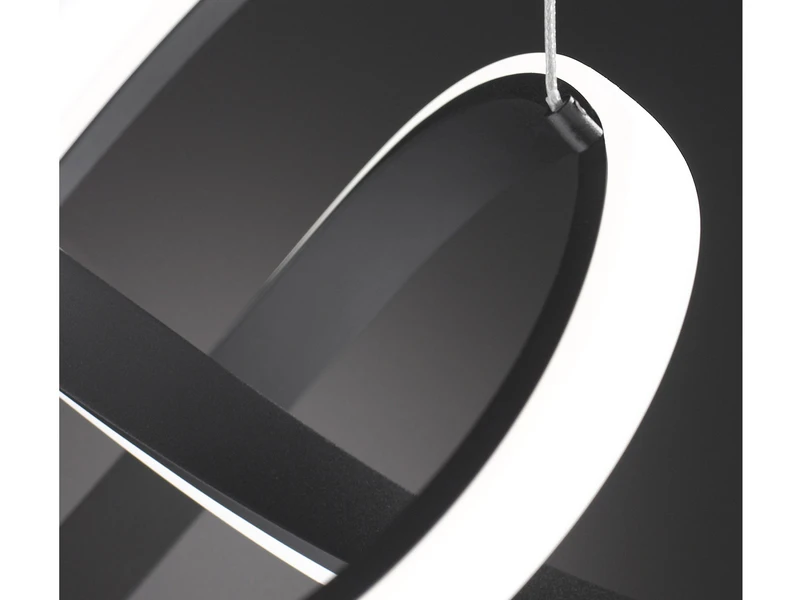 Wofi LED Pendelleuchte INDIGO In Schwarz Geschwungen, Ø 55cm 4 Wofi LED Pendelleuchte INDIGO In Schwarz Geschwungen, Ø 55cm – Bild 4