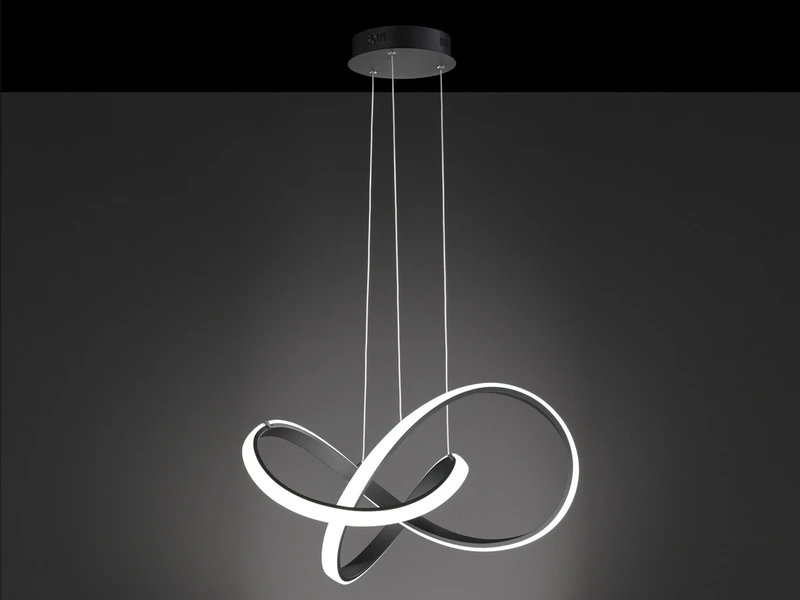 Wofi LED Pendelleuchte INDIGO In Schwarz Geschwungen, Ø 55cm 1 Wofi LED Pendelleuchte INDIGO In Schwarz Geschwungen, Ø 55cm