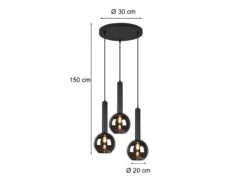 MeineWunschleuchte LED Pendelleuchte Industrial 3 Flammig Rauchglas-Kugeln Ø 45 Cm 9 MeineWunschleuchte LED Pendelleuchte Industrial 3 Flammig Rauchglas-Kugeln Ø 45 Cm -Lamp Geschaft led pendelleuchte industrial 3 flammig rauchglas k 3