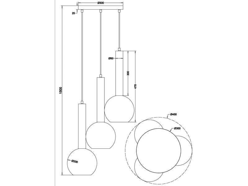 MeineWunschleuchte LED Pendelleuchte Industrial 3 Flammig Rauchglas-Kugeln Ø 45 Cm 6 MeineWunschleuchte LED Pendelleuchte Industrial 3 Flammig Rauchglas-Kugeln Ø 45 Cm – Bild 6