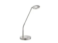 Fischer & Honsel LED Schreibtischlampe DENT Silber Mit Dimmer - Höhe 60cm -Lamp Geschaft led schreibtischlampe dent silber mit dimmer hoehe 1