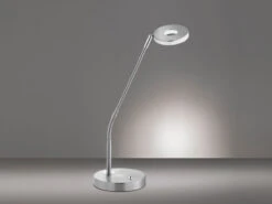 Fischer & Honsel LED Schreibtischlampe DENT Silber Mit Dimmer - Höhe 60cm -Lamp Geschaft led schreibtischlampe dent silber mit dimmer hoehe 2