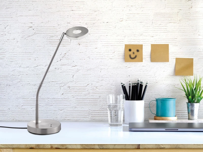 Lamp Geschaft -Lamp Geschaft led schreibtischlampe dent silber mit dimmer hoehe