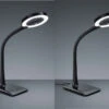 MeineWunschleuchte LED Schreibtischlampen 2er SET Schwarz Flexibel Mit Lupe, 3fach Dimmer