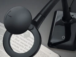 MeineWunschleuchte LED Schreibtischlampen 2er SET Schwarz Flexibel Mit Lupe, 3fach Dimmer -Lamp Geschaft led schreibtischlampen 2er set schwarz flexibel mi 3