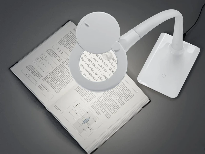MeineWunschleuchte LED Schreibtischlampen 2er Set Weiß Flexibel Mit Lupe, 3fach Dimmer 4 MeineWunschleuchte LED Schreibtischlampen 2er Set Weiß Flexibel Mit Lupe, 3fach Dimmer – Bild 4