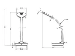 Reality Leuchten LED Schreibtischleuchte COBRA Titan, Flexgelenk & Touch Dimmer, 32cm Hoch -Lamp Geschaft led schreibtischleuchte cobra titan flexgelenk tou 5