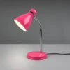 MeineWunschleuchte LED Schreibtischleuchte Flexibel, Chrom & Metallschirm Pink, 33cm