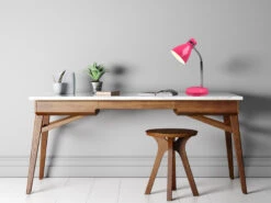 MeineWunschleuchte LED Schreibtischleuchte Flexibel, Chrom & Metallschirm Pink, 33cm -Lamp Geschaft led schreibtischleuchte flexibel chrom metallschir 2